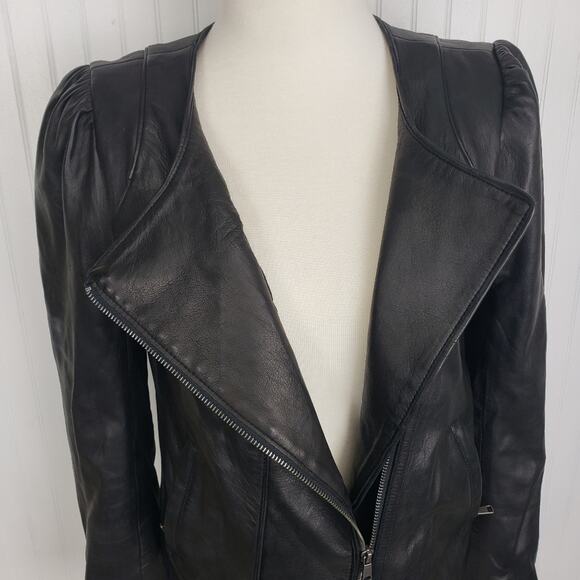 Joie Derica Black Lamb Leather Motorcycle Jacket Size Small* - Picture 3 of 12